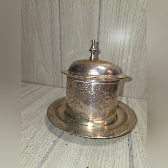 Vtg Handmade Engraved Silverplated Lided Trinket Box Iternational Silver Co - Picture 4 of 11